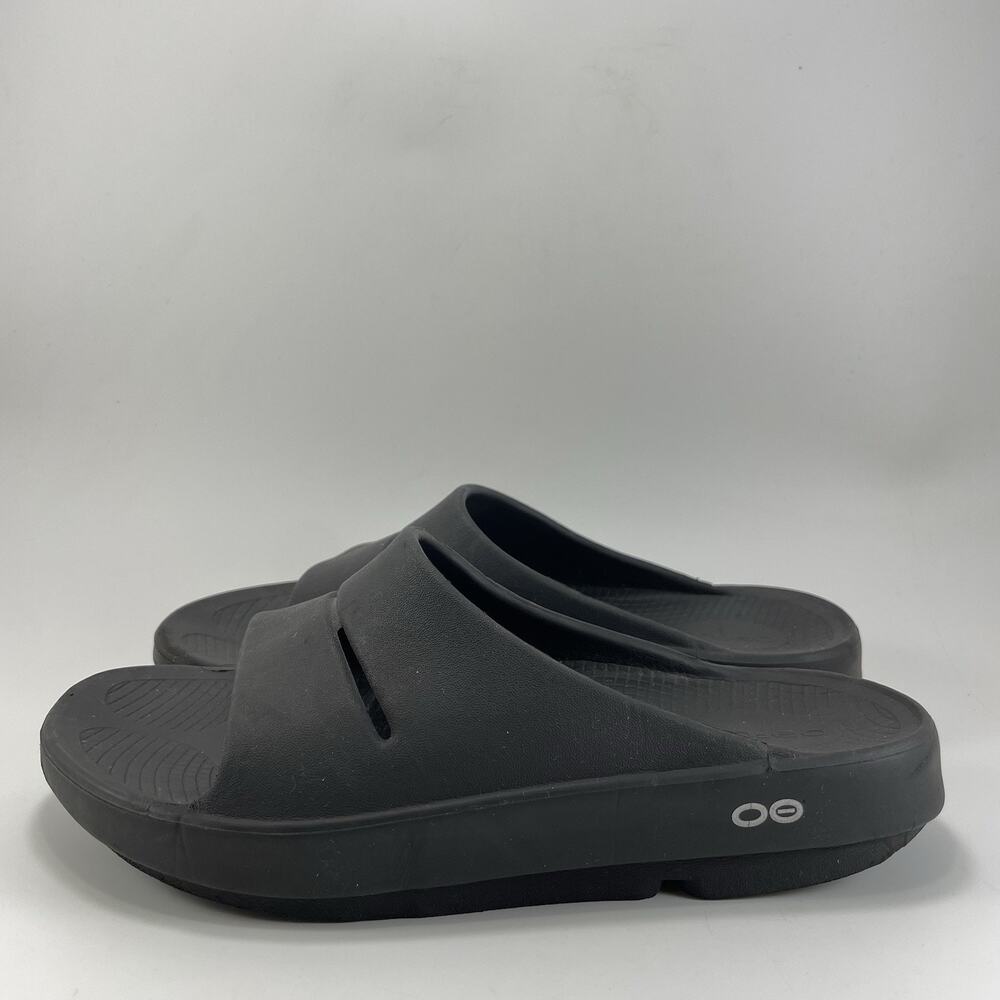 Oofos Ooahh Slide Sandals Womens Size 8 Black Comfort Recovery Mens 6 Black - Picture 3 of 9